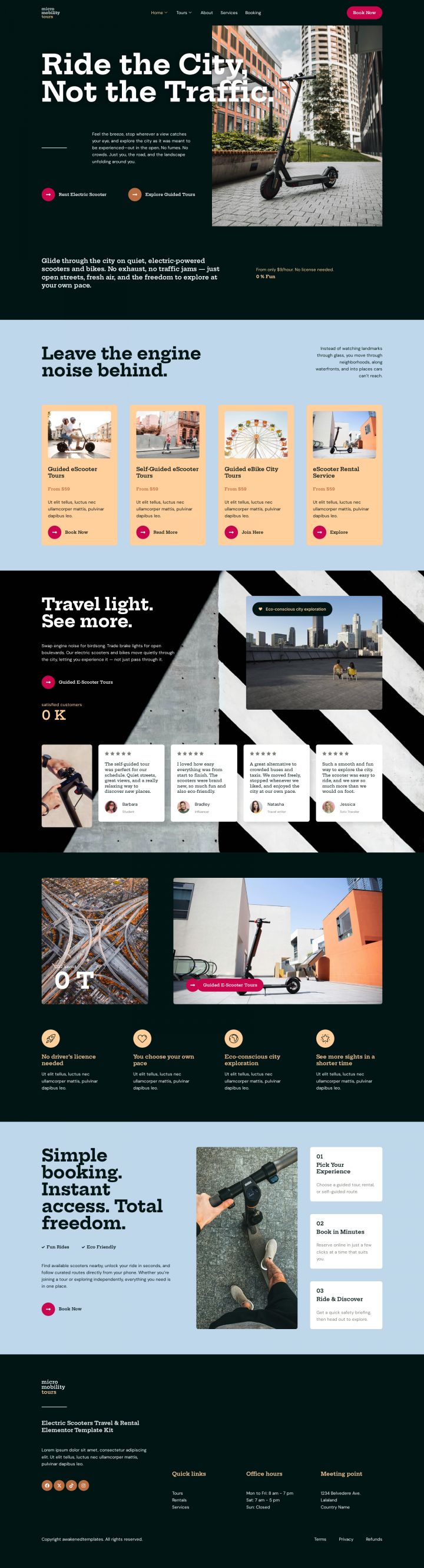 WordPress шаблон ThemeForest Micromobility Tours