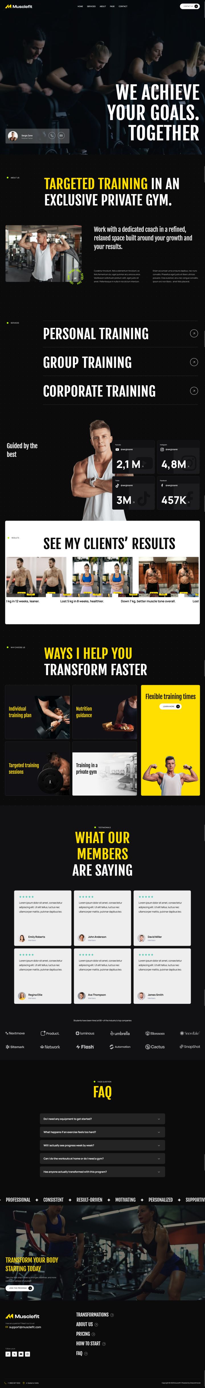 WordPress шаблон ThemeForest Musclefit