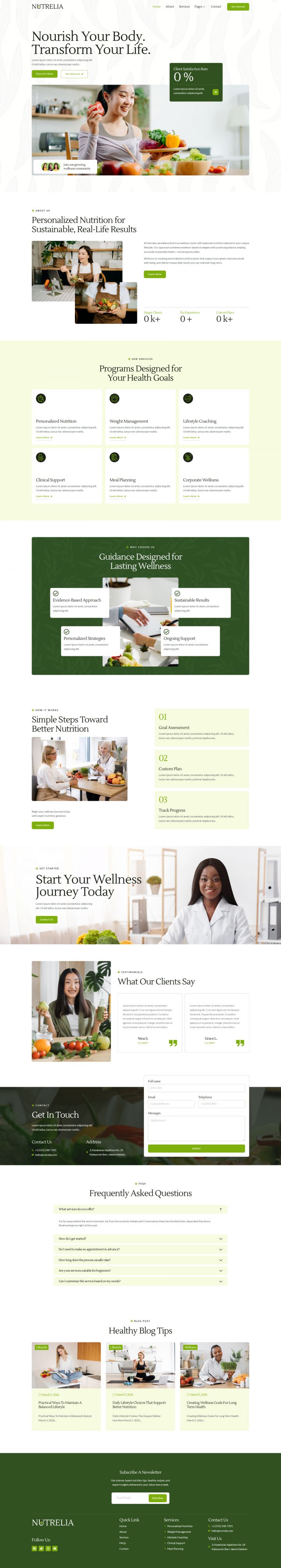 WordPress шаблон ThemeForest Nutrelia