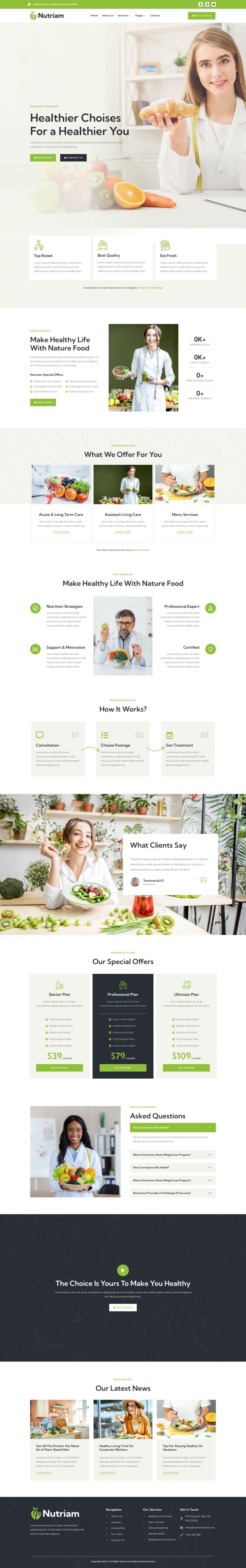 WordPress шаблон ThemeForest Nutriam