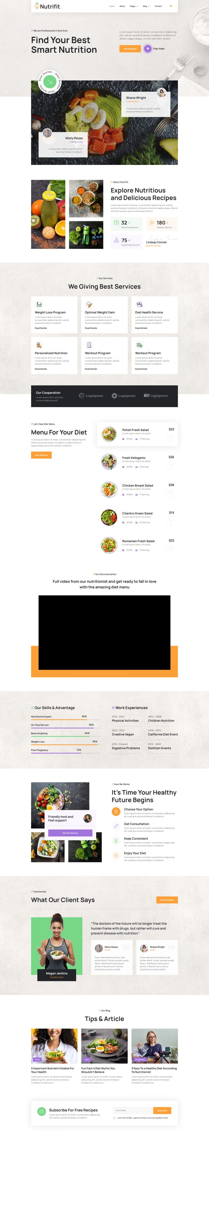 WordPress шаблон ThemeForest Nutrifit