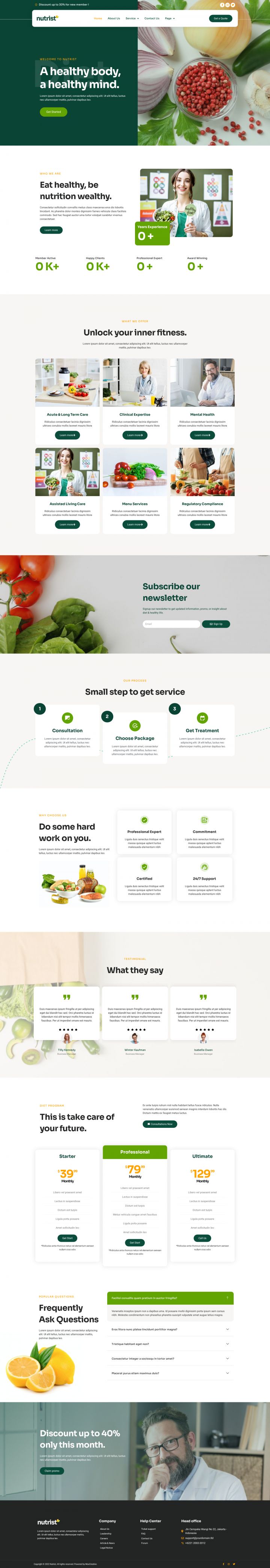 WordPress шаблон ThemeForest Nutrist