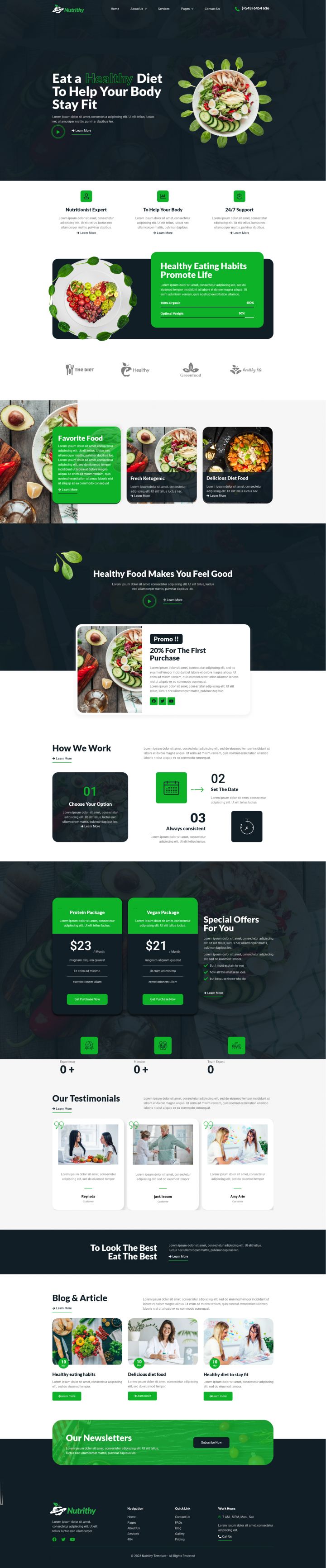 WordPress шаблон ThemeForest Nutrithy