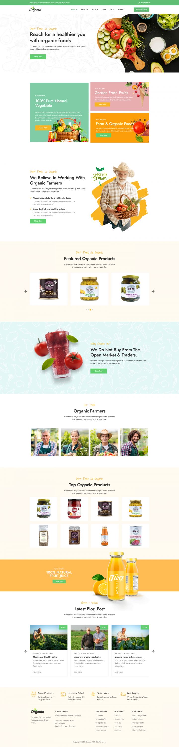 WordPress шаблон ThemeForest Organto