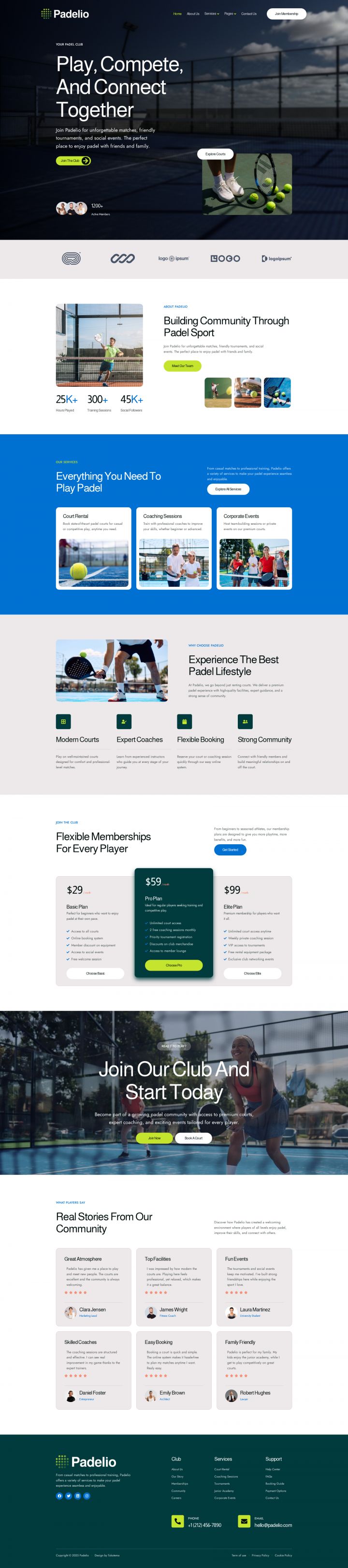 Шаблон ThemeForest Padelio WordPress шаблон ThemeForest Padelio