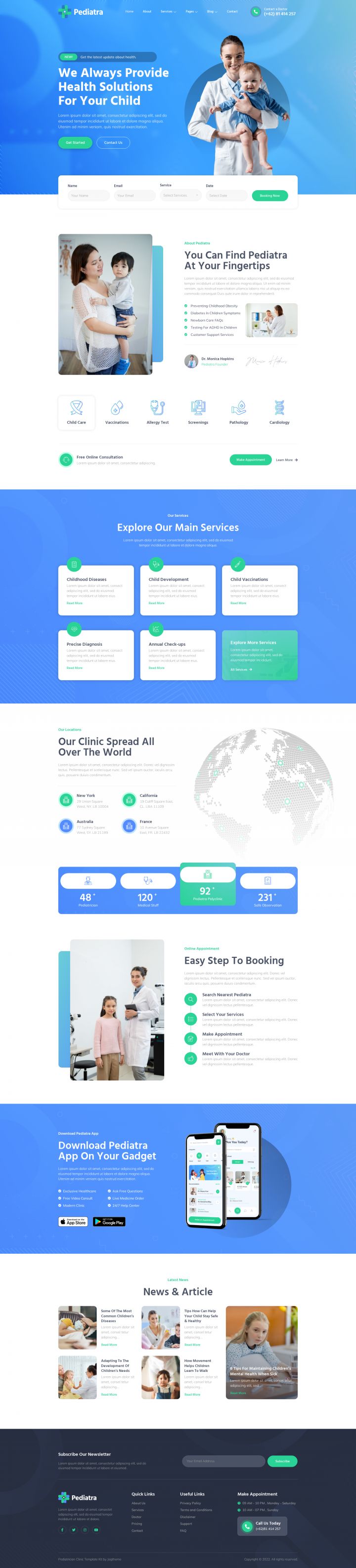 WordPress шаблон ThemeForest Pediatra