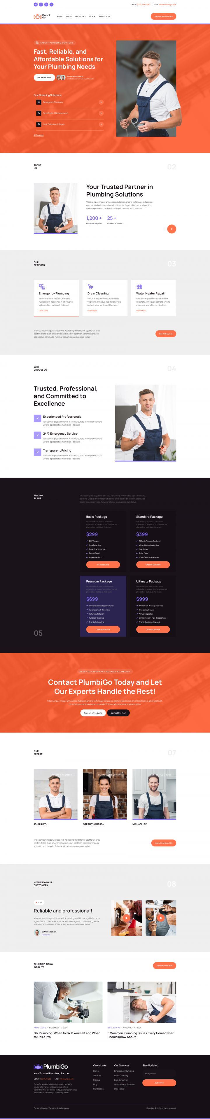Шаблон ThemeForest PlumbiGo WordPress шаблон ThemeForest PlumbiGo