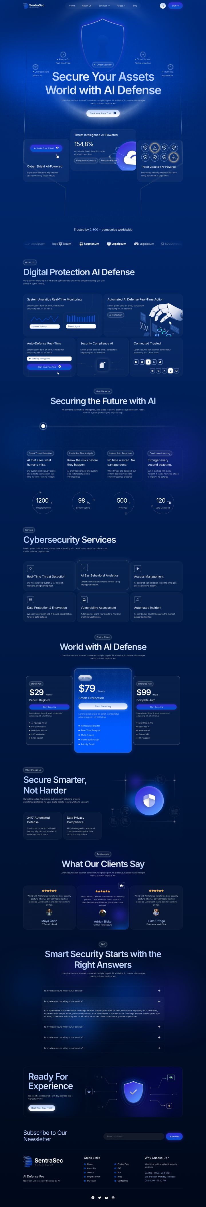 WordPress шаблон ThemeForest SentraSec