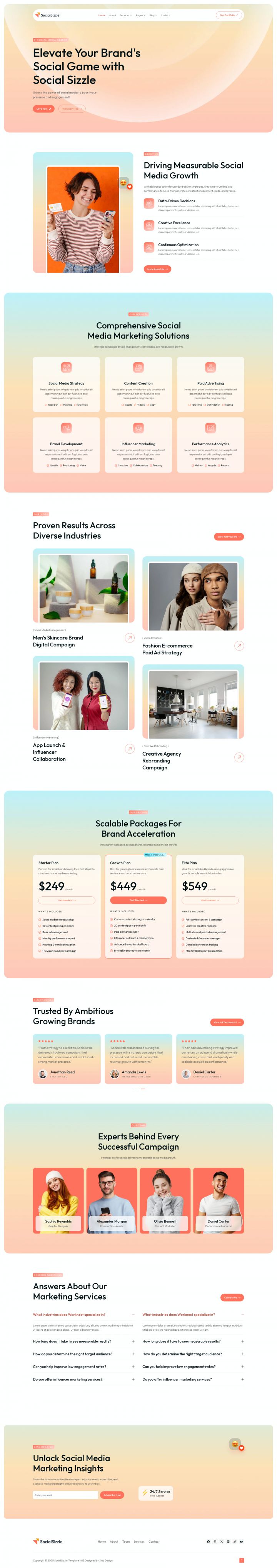 WordPress шаблон ThemeForest Socialsizzle