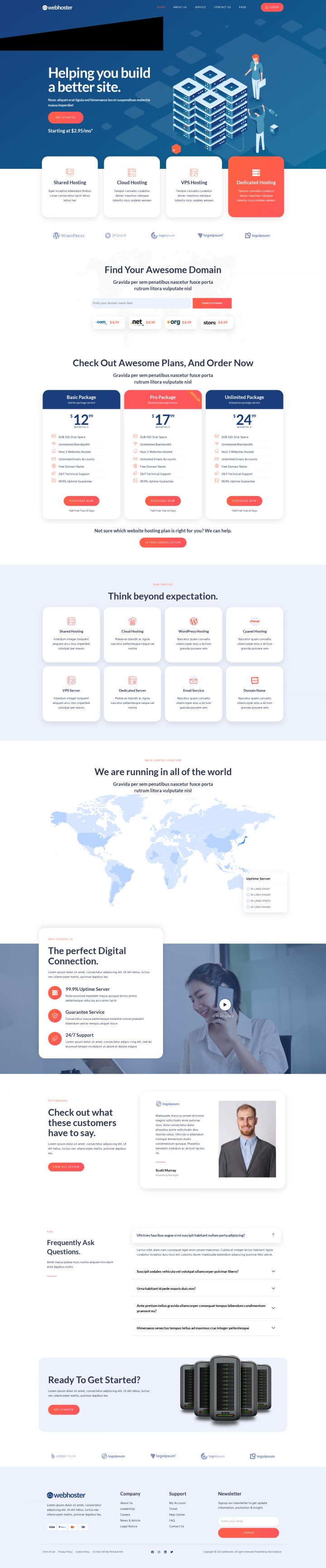 WordPress шаблон ThemeForest WebHoster