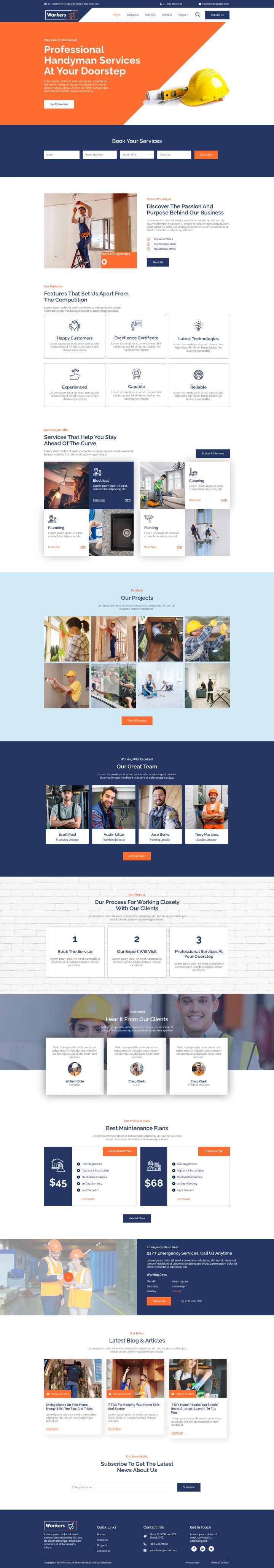 WordPress шаблон ThemeForest WorkersJet