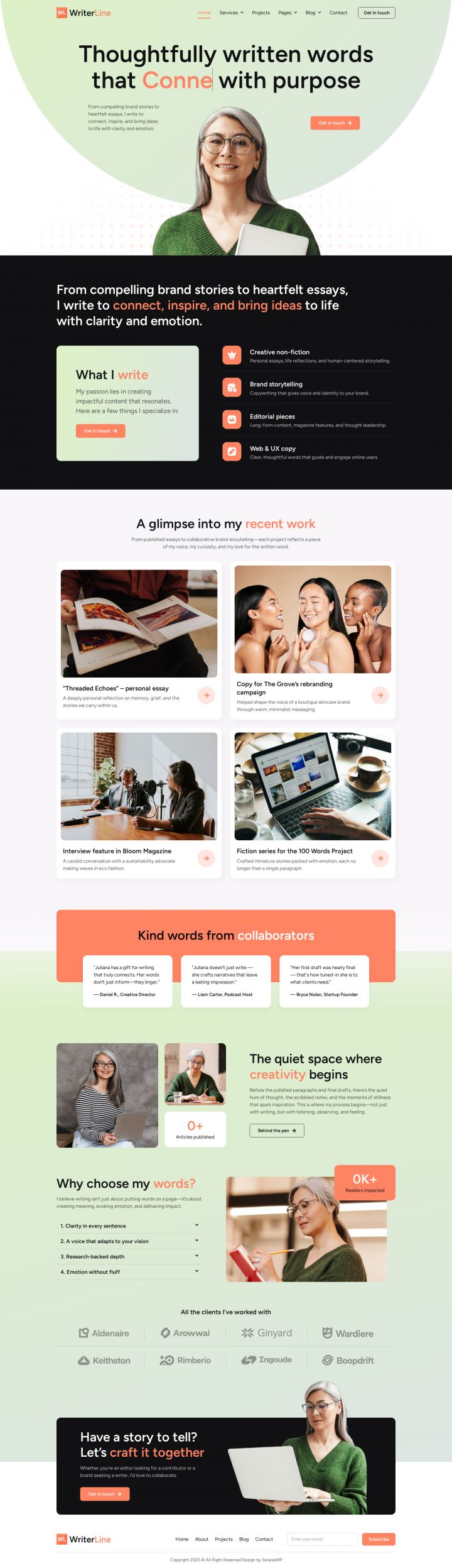 WordPress шаблон ThemeForest WriterLine