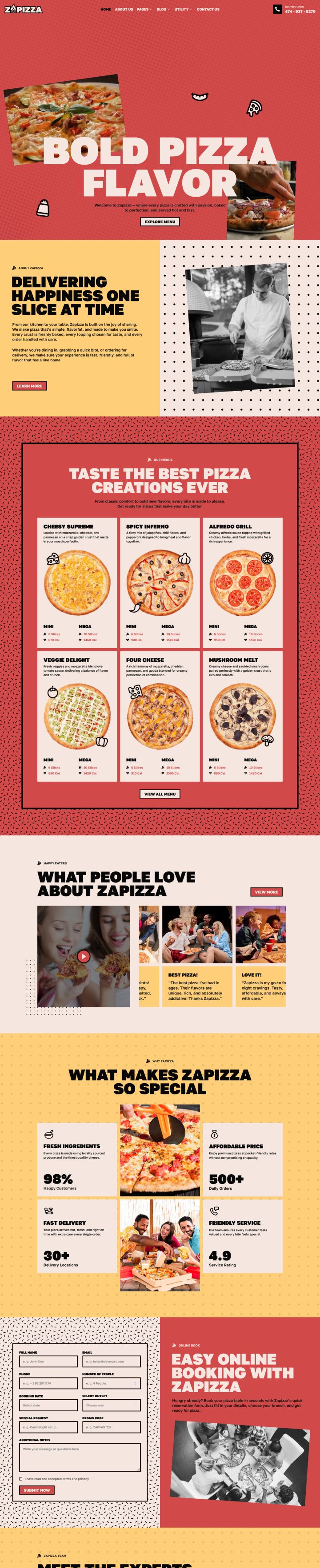Шаблон ThemeForest Zapizza WordPress шаблон ThemeForest Zapizza