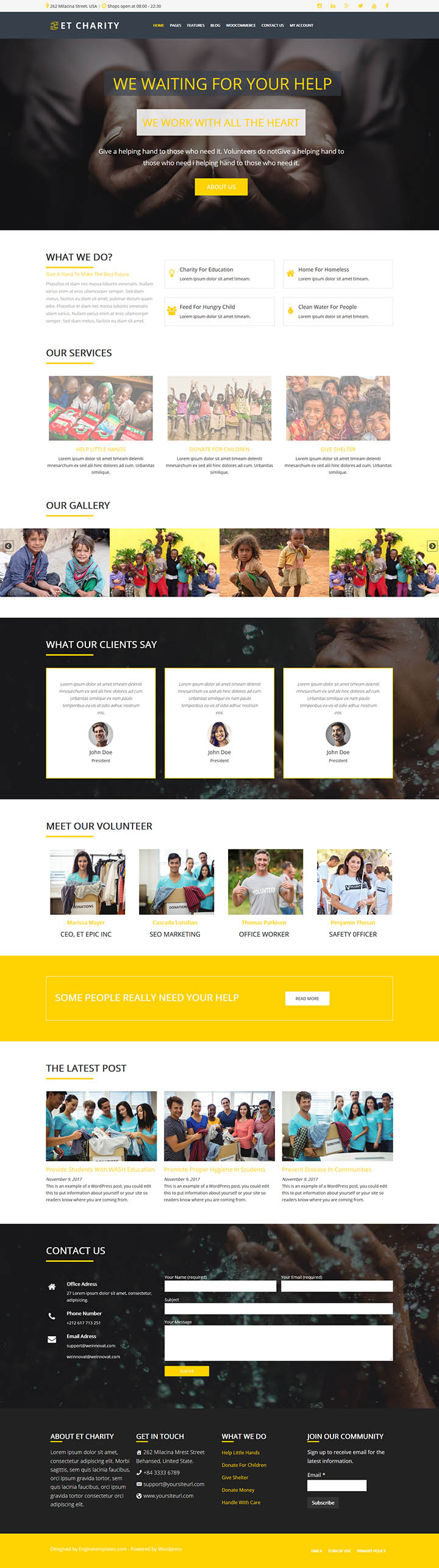 WordPress шаблон EngineTemplates Charity