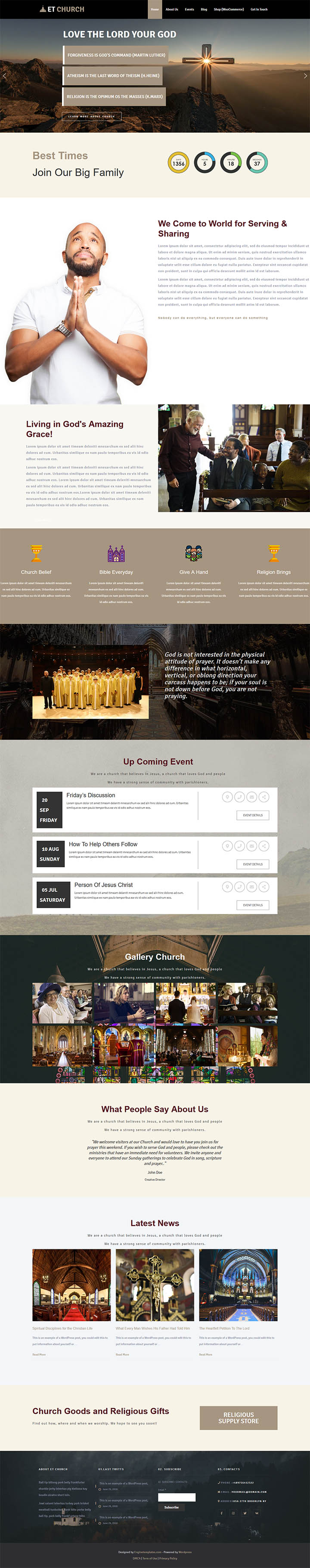 WordPress шаблон EngineTemplates Church
