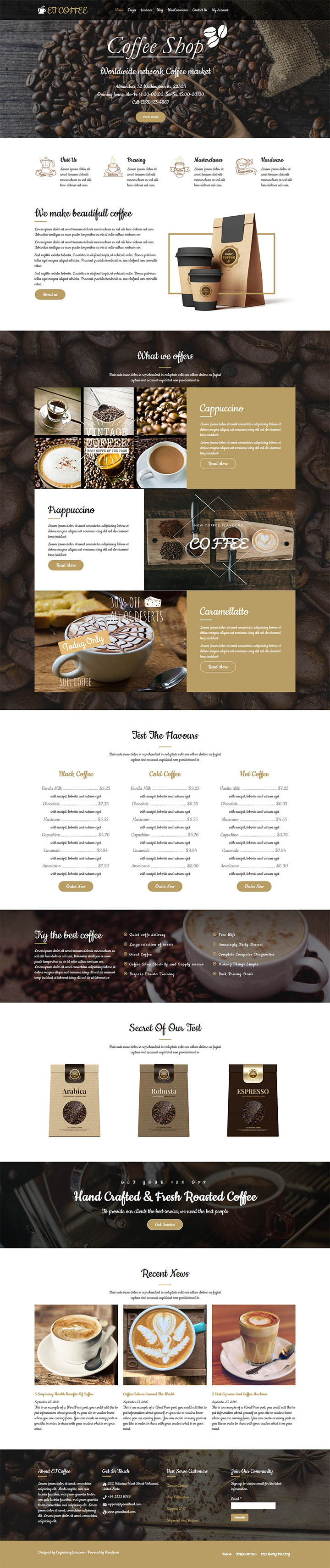 WordPress шаблон EngineTemplates Coffee