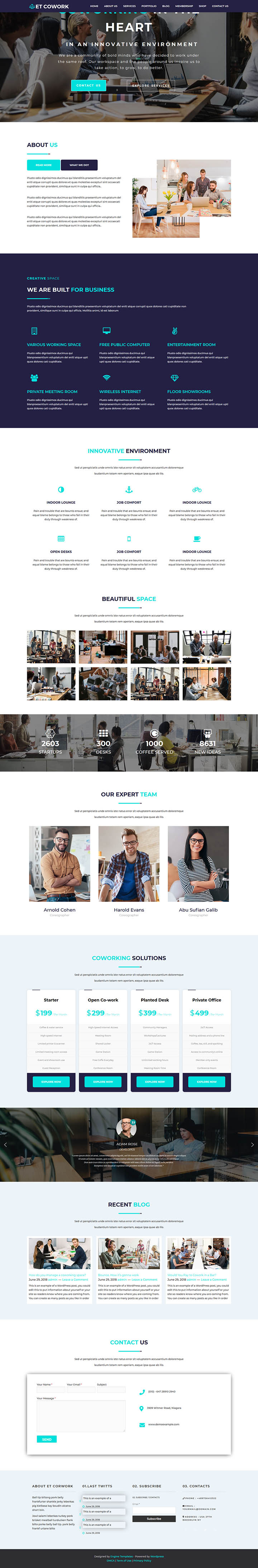 WordPress шаблон EngineTemplates Cowork