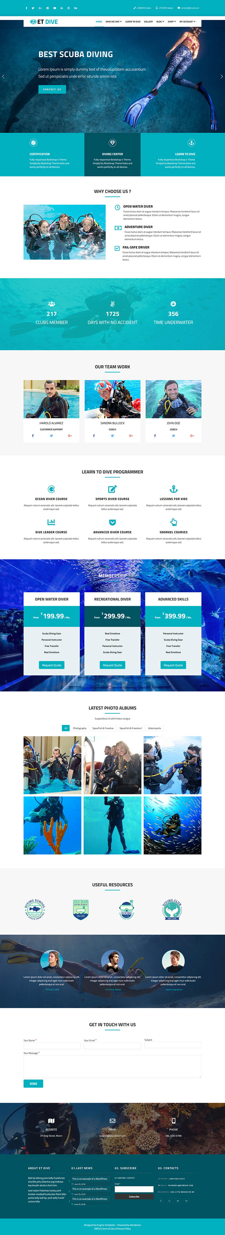 WordPress шаблон EngineTemplates Dive