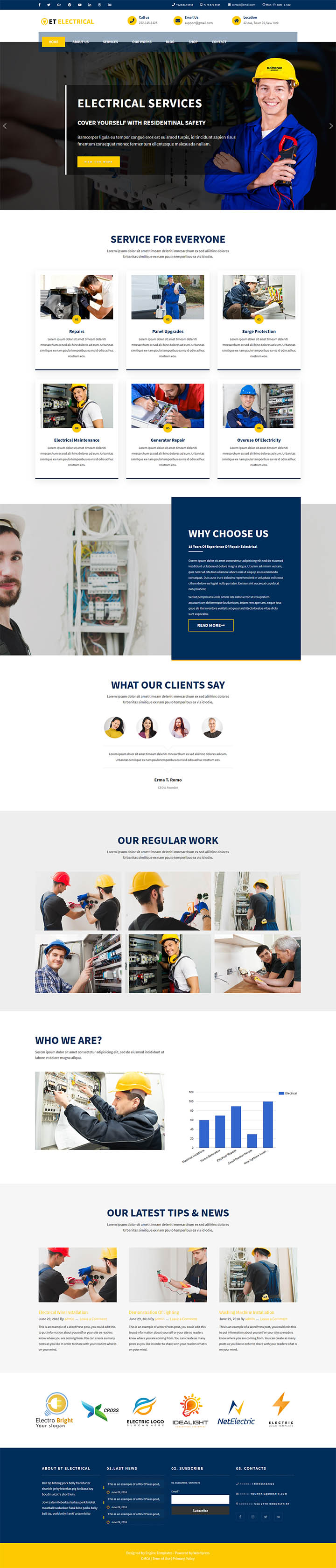 WordPress шаблон EngineTemplates Electrical