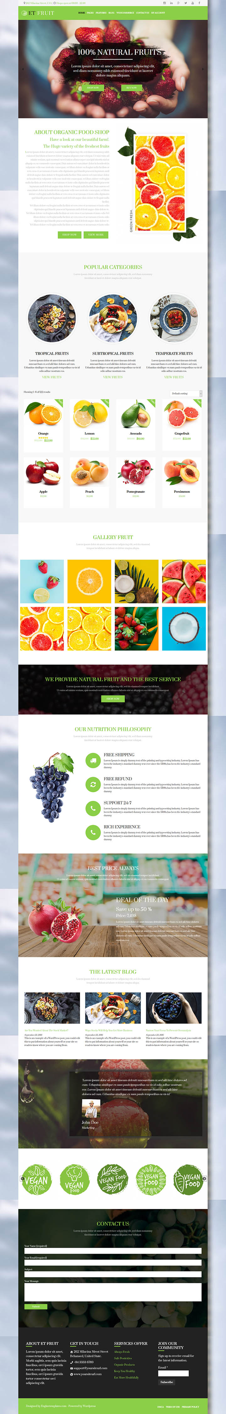 WordPress шаблон EngineTemplates Fruit