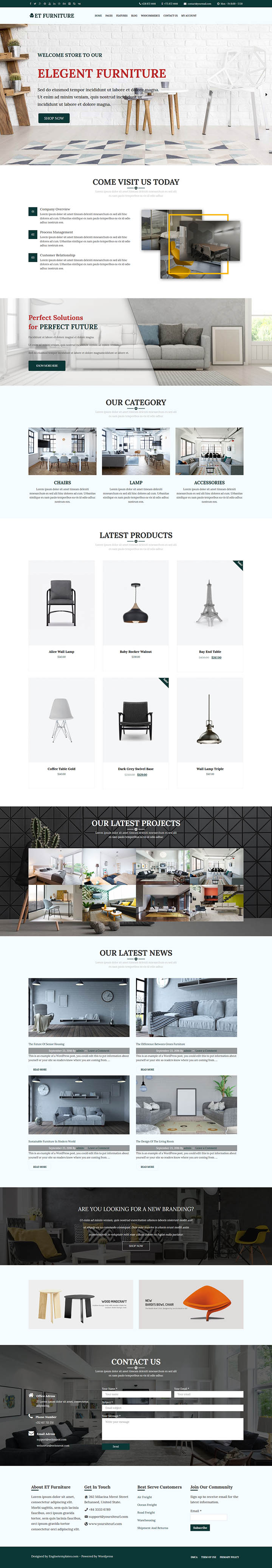 WordPress шаблон EngineTemplates Furniture