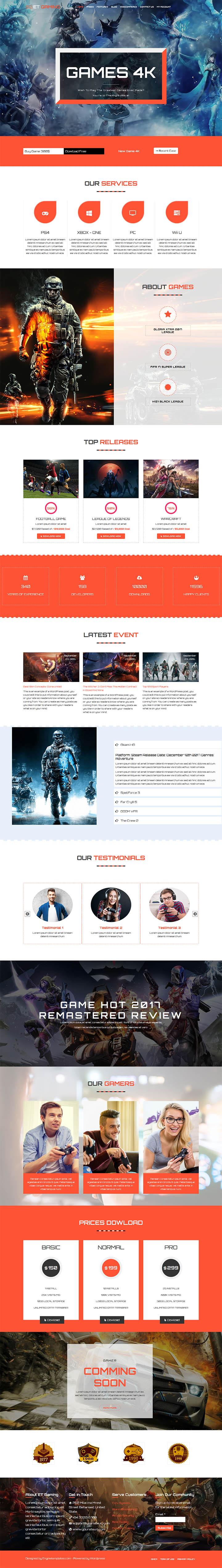 WordPress шаблон EngineTemplates Gaming