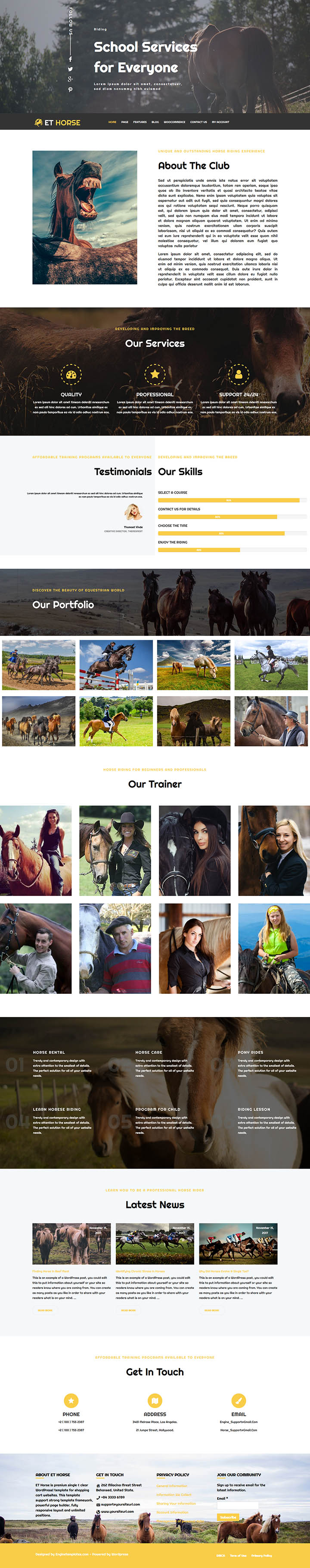 WordPress шаблон EngineTemplates Horse