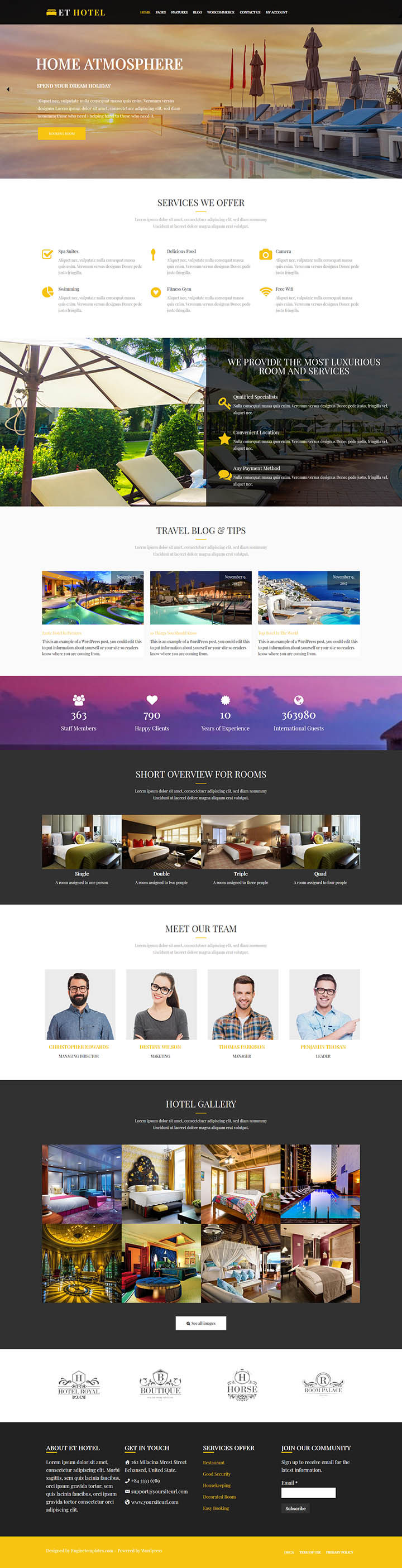 WordPress шаблон EngineTemplates Hotel