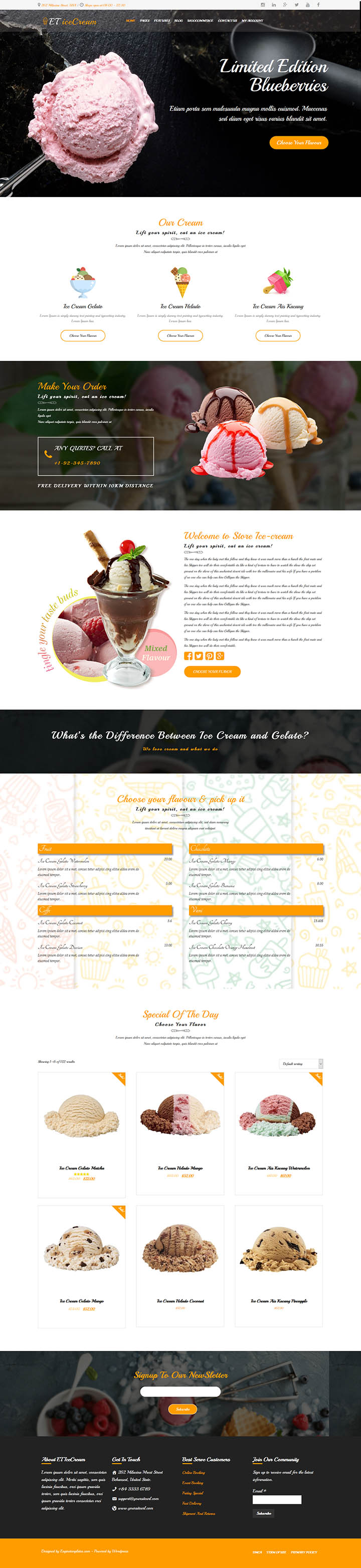 WordPress шаблон EngineTemplates IceCream