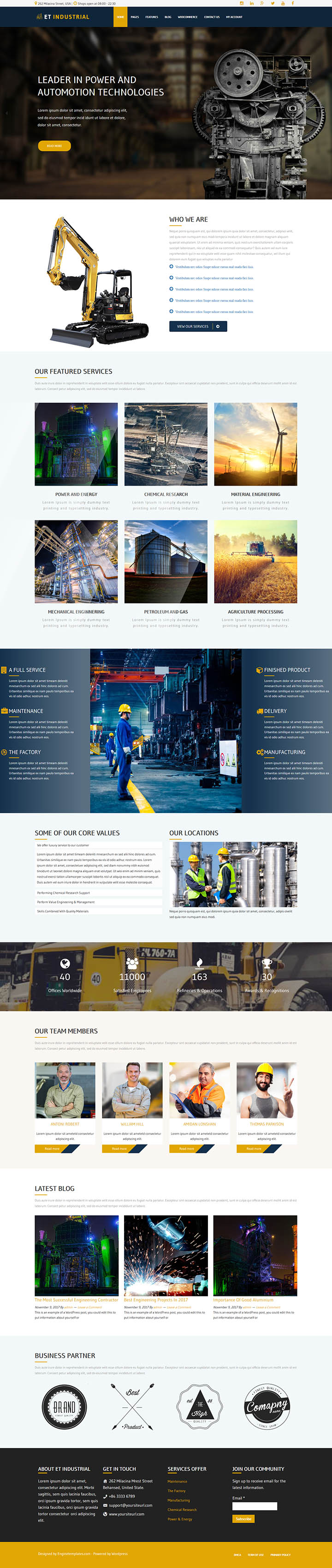 WordPress шаблон EngineTemplates Industrial