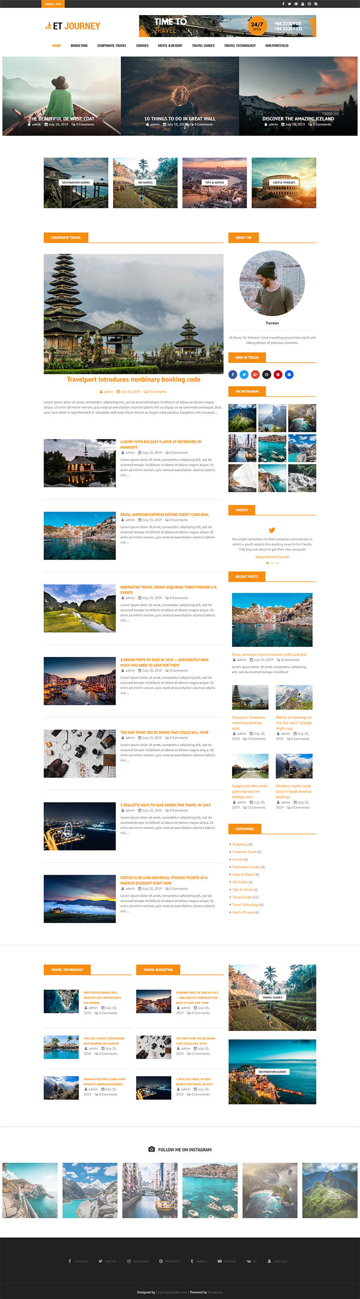 WordPress шаблон EngineTemplates Journey