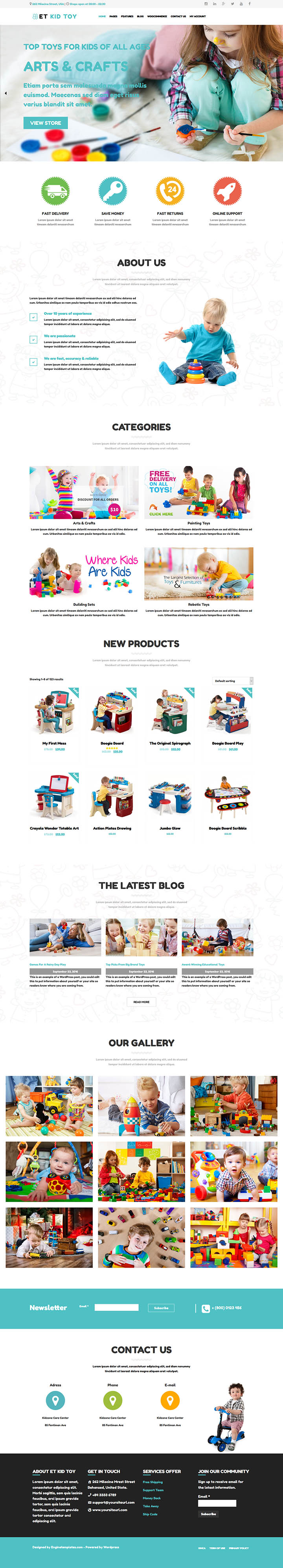 WordPress шаблон EngineTemplates Kid Toy