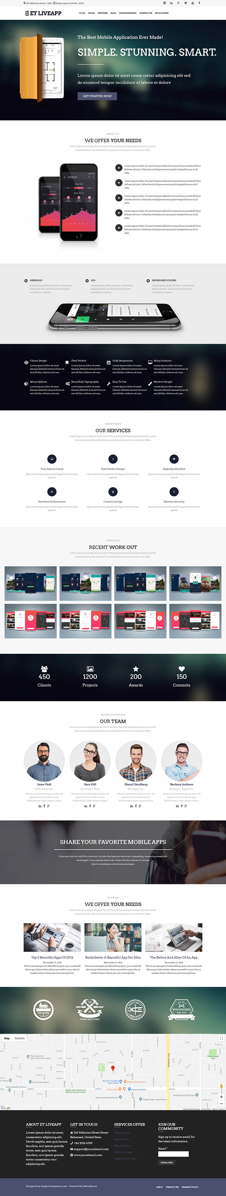 WordPress шаблон EngineTemplates LiveApp