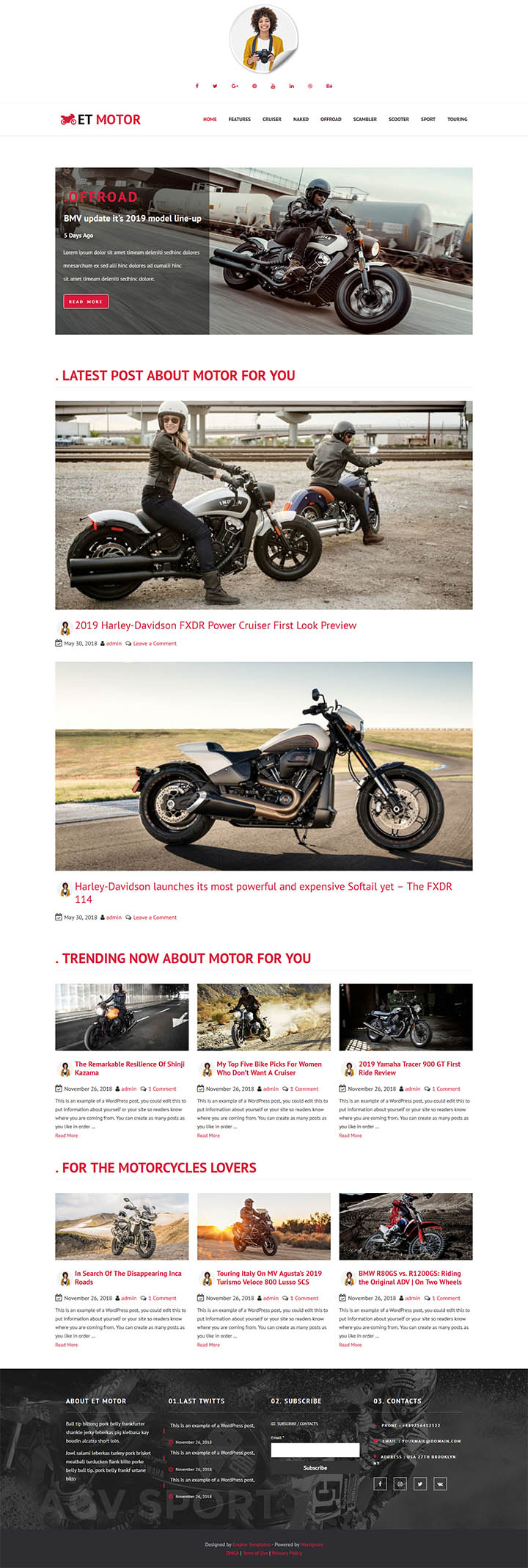 WordPress шаблон EngineTemplates Motor