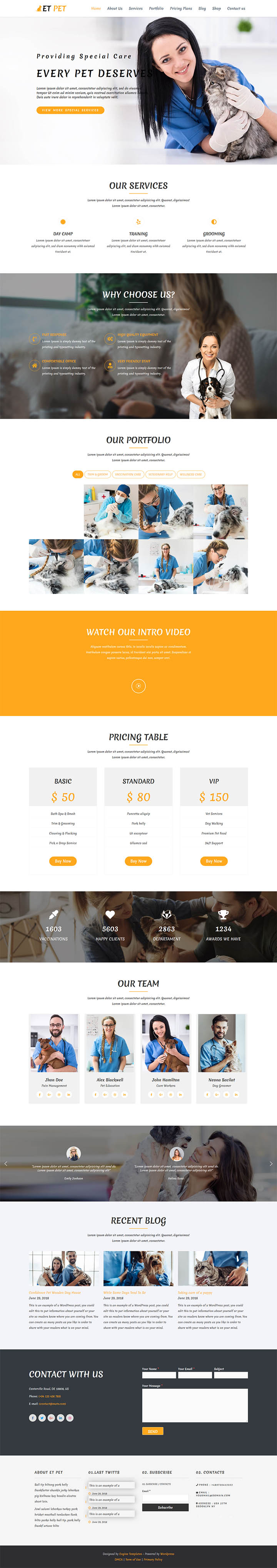 WordPress шаблон EngineTemplates Pet