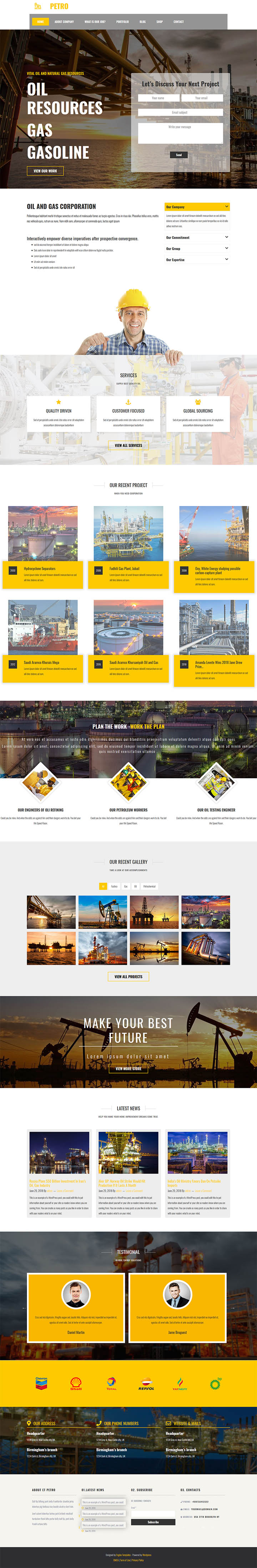 WordPress шаблон EngineTemplates Petro