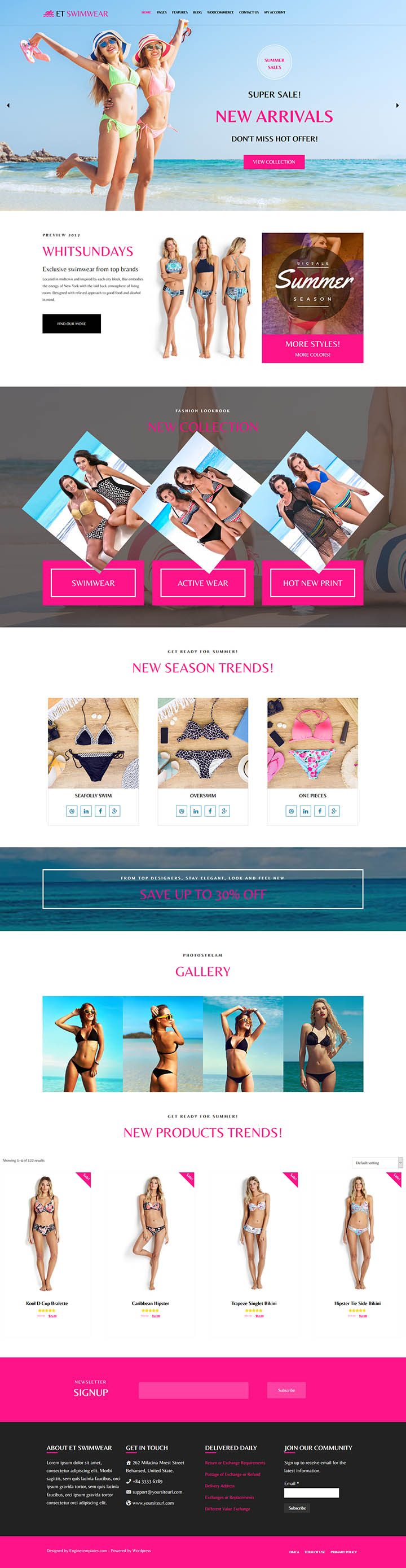 WordPress шаблон EngineTemplates Swimwear