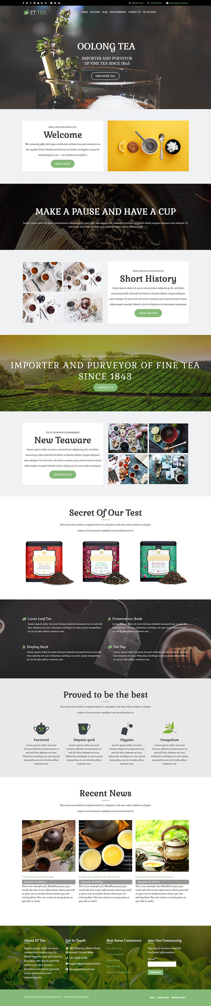 WordPress шаблон EngineTemplates Tea