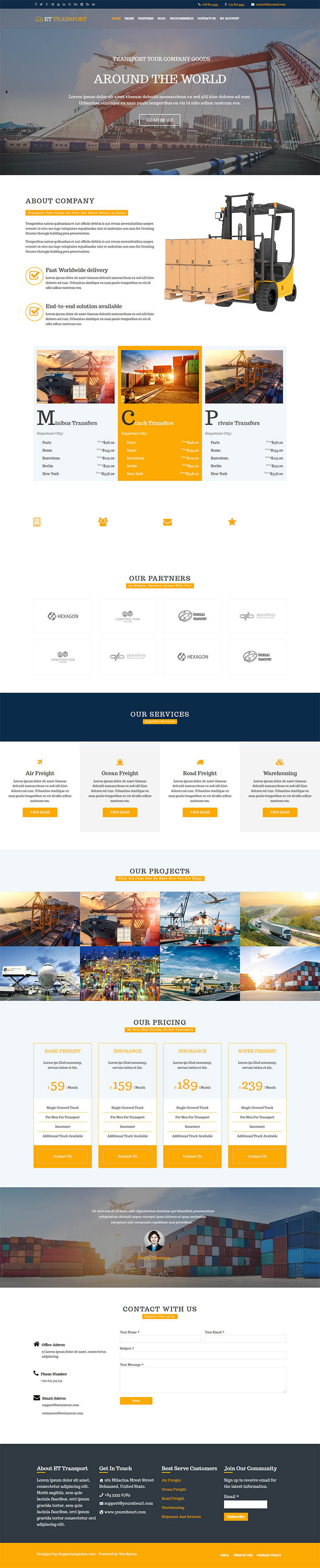 WordPress шаблон EngineTemplates Transport