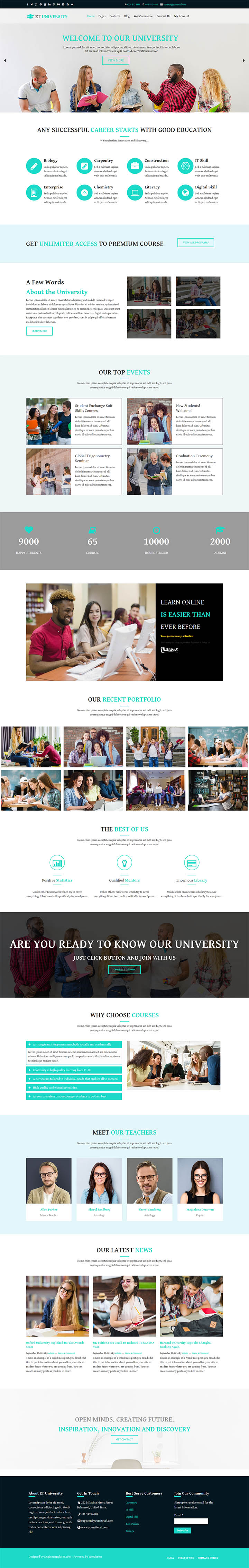 WordPress шаблон EngineTemplates University