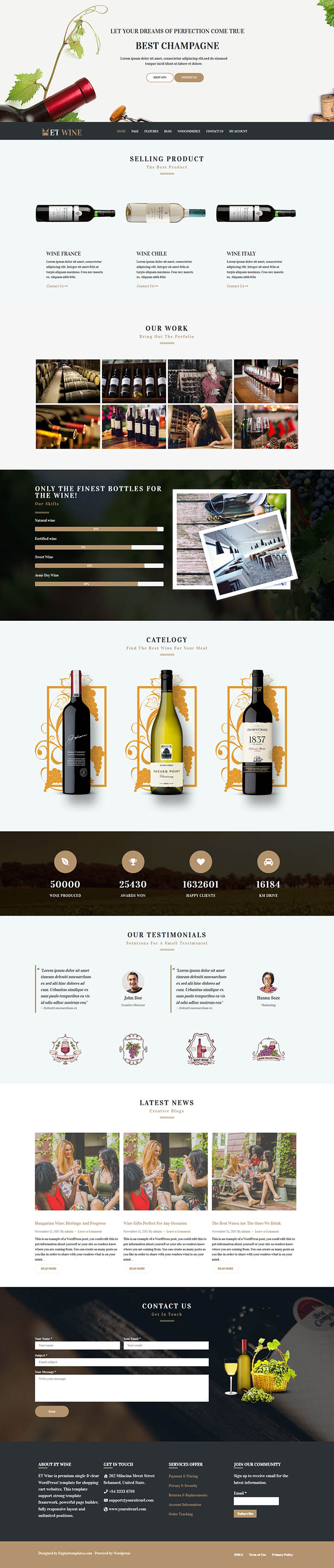 WordPress шаблон EngineTemplates Wine