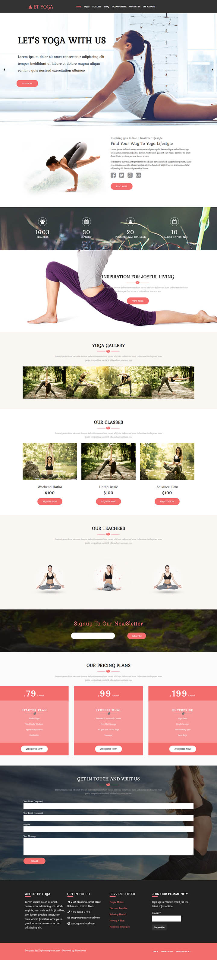 WordPress шаблон EngineTemplates Yoga