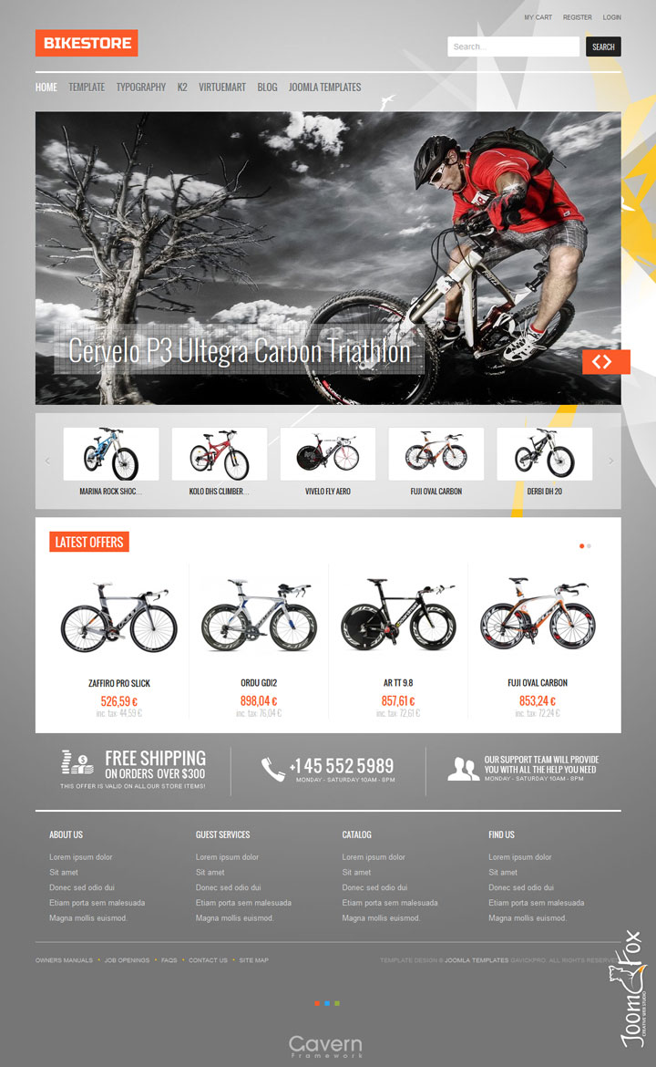 WordPress шаблон GavickPro Bike Store