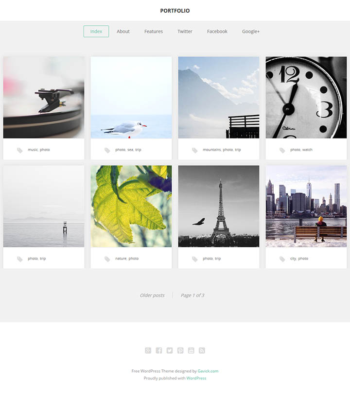 WordPress шаблон GavickPro Portfolio