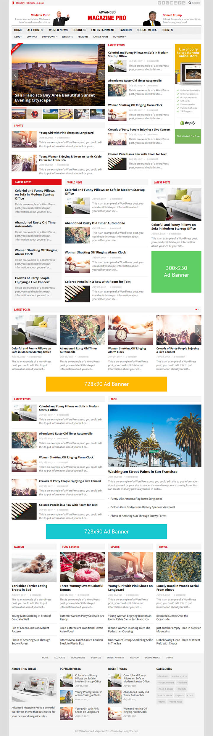 WordPress шаблон HappyThemes Advanced Magazine