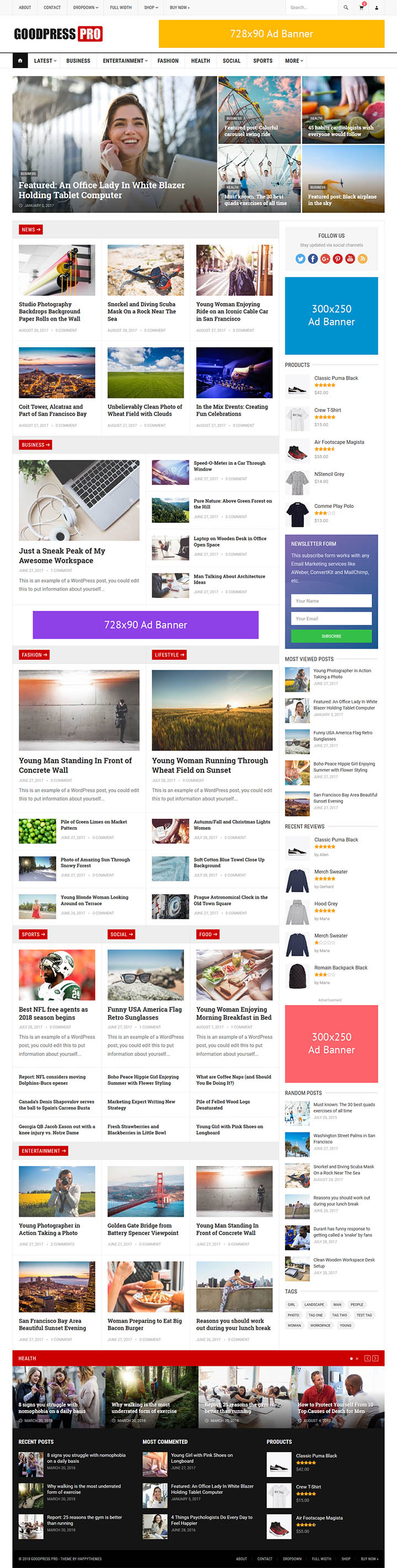 WordPress шаблон HappyThemes GoodPress