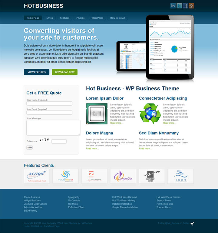 WordPress шаблон HotThemes Business