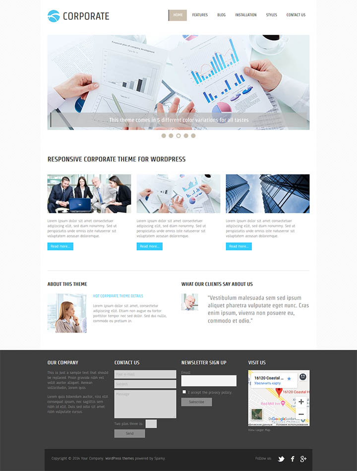 WordPress шаблон HotThemes Corporate