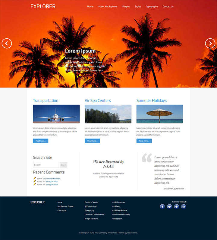 WordPress шаблон HotThemes Explorer