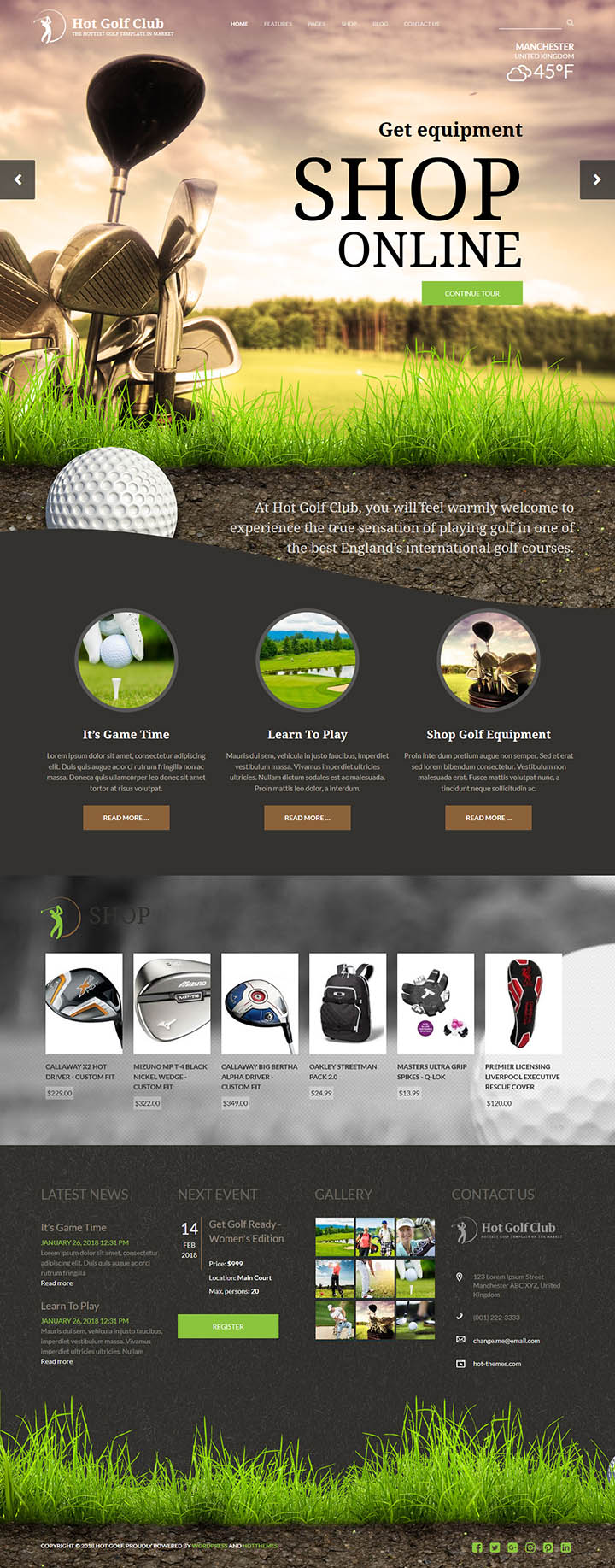 WordPress шаблон HotThemes Golf